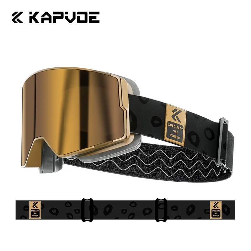 KAPVOE Men Women Double Layers Anti-Fog Ski Goggles Snowmobile Eyewear Outdoor Sport Snow Snowboard Glasses Magnetic Lenses New