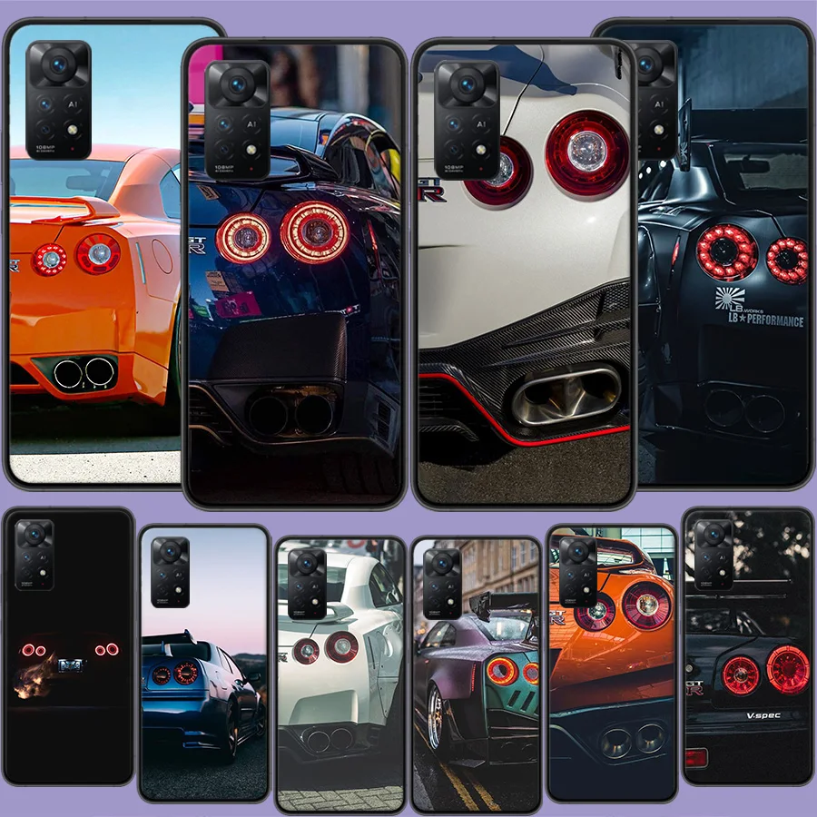 GTR Sports Car Logo red Tail Light Phone Case For Redmi Note 13 5G Plus 12C 12 10A 10C 10 9 8 9A 9C 9T 8A S2 K60 K70 Pro 7 7A 6