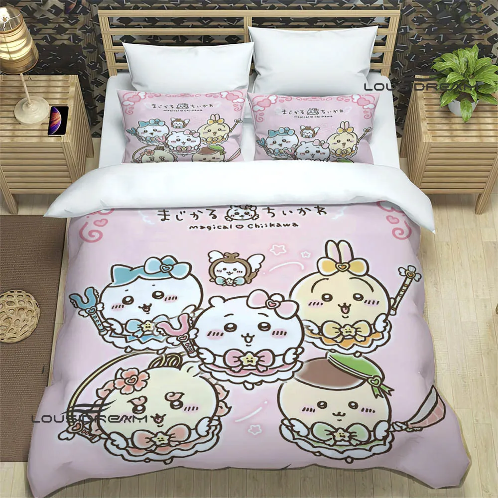 3D Cute C-Chiikawas Printed Bedding Sets exquisite supplies set duvet cover bed comforter set bedding set luxury birthday gift