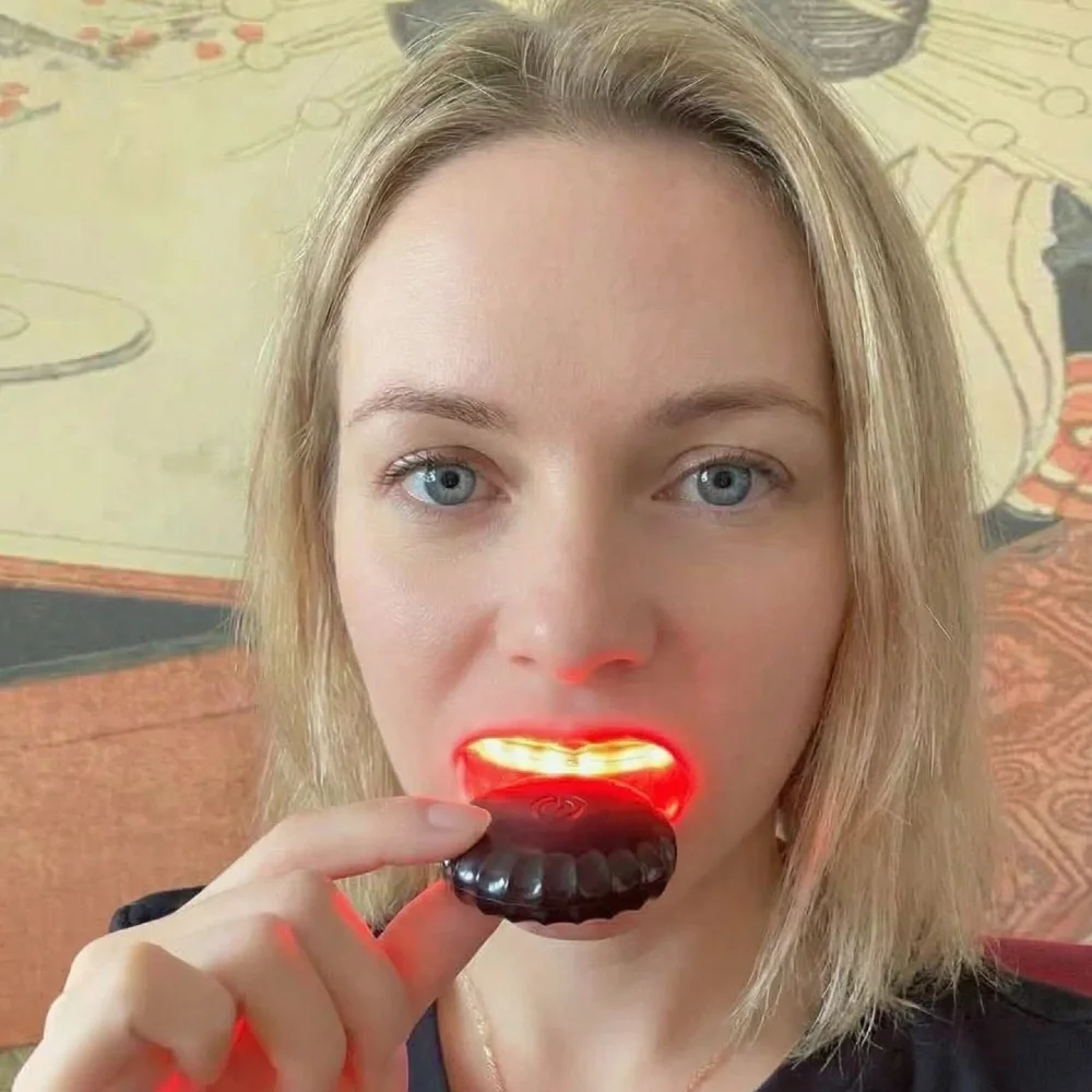 Oral Pain Relief Light Therapy Device, Dual Red & Blue LED for Soothing Toothache, Sensitive Gums and Reducing Swelling Fast