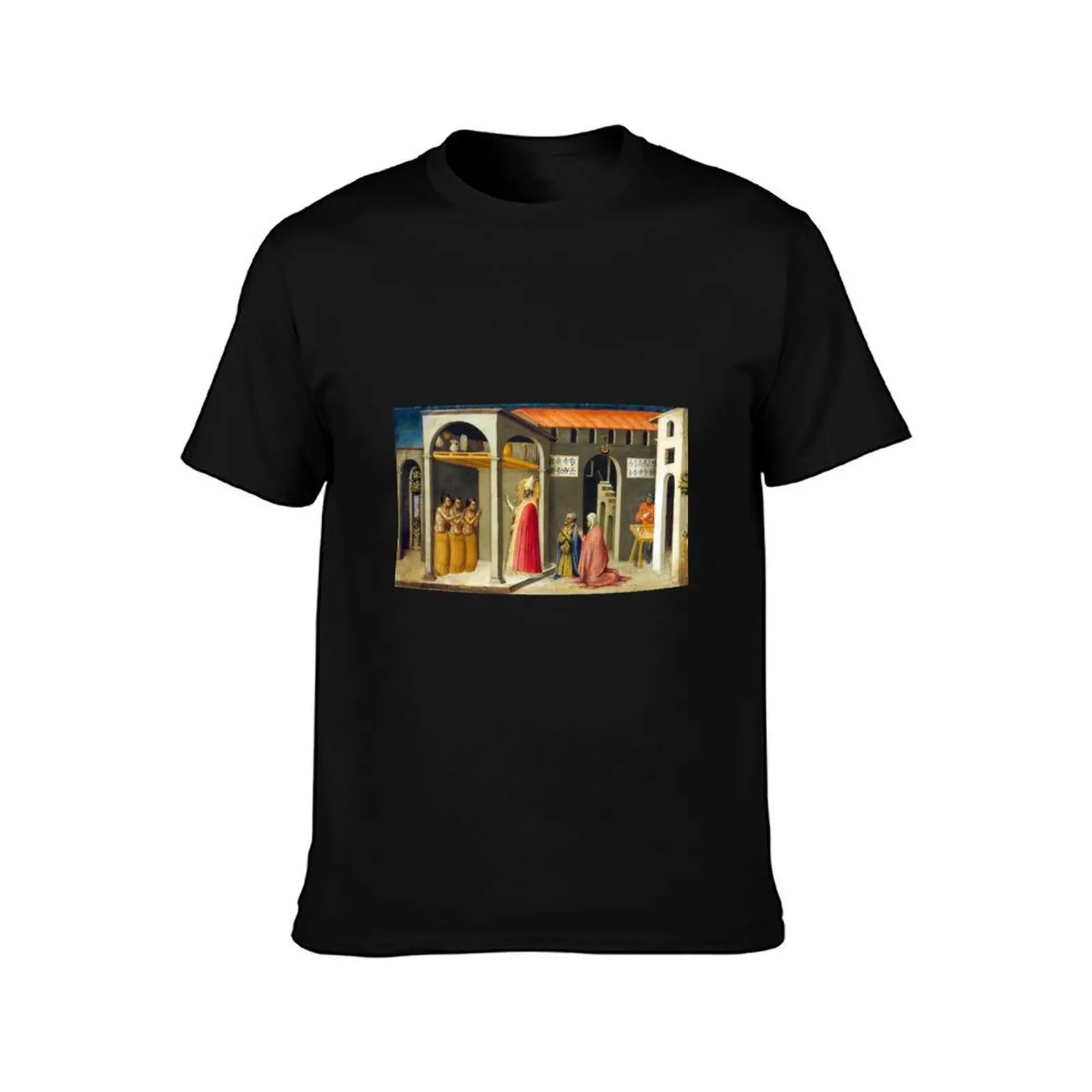 Bicci di Lorenzo Saint Nicholas Resuscitating T-Shirt, Summer Casual Cotton Tee, Oversized Streetwear Tops, Unisex Men Women