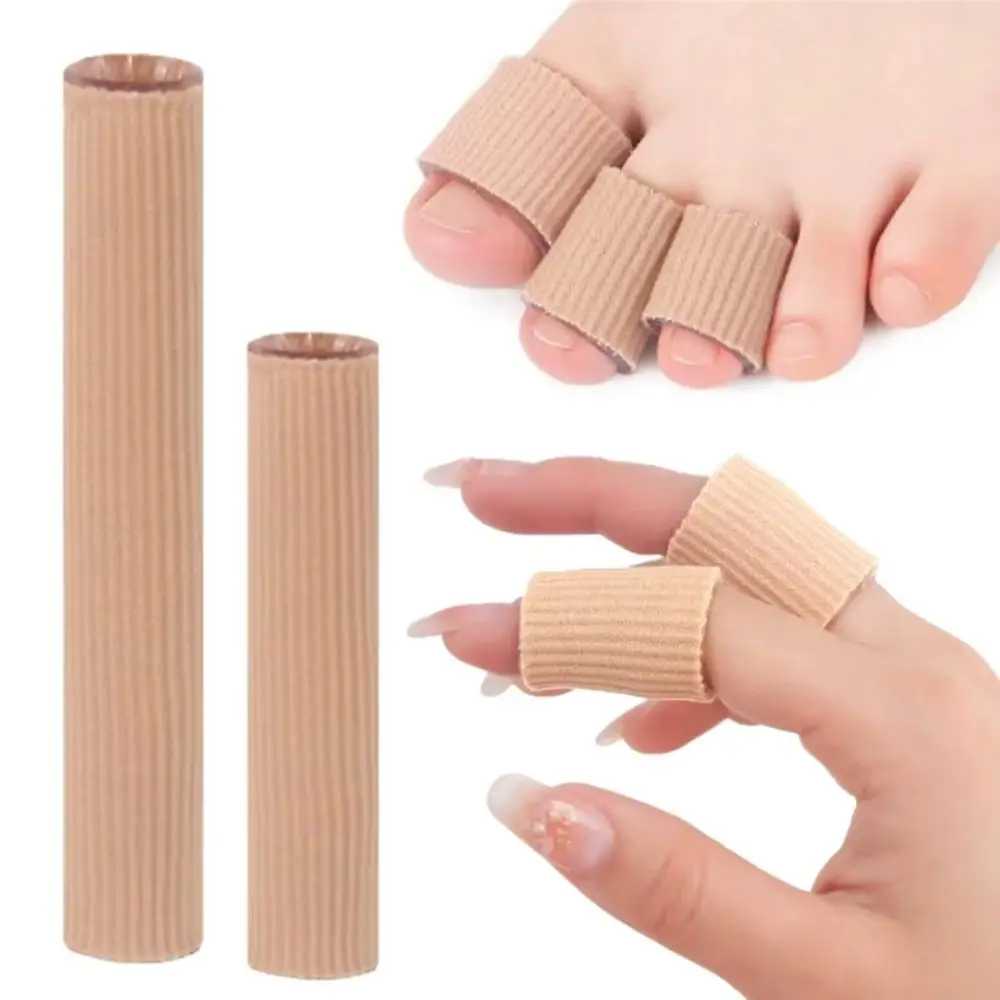 1Pcs New 15cm Toe Gel Tube Silicone Soft Finger Protector Cover Fabric Pads Insoles Tube Sleeve Foot Care Pedicure