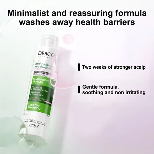 Imagen 2 del producto 1/3 Uds VICHY Dercos limpieza profunda Control de aceite del cuero cabelludo anticaspa esponjoso calmante cabello dañado champú para el cuidado del cuero cabelludo suave 200ml