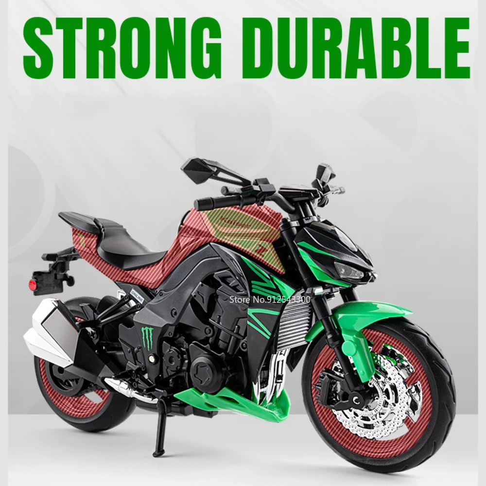 1:12 Scale Z1000 400 Alloy Motorcycle Model Toy Car Pull Back Shock Absorption Simulation Motor Models Children's Gifts Toys