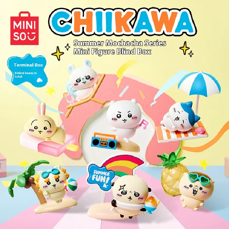 

MINISO новый натуральный мультфильм Chiikawa пижамная серия, меняющая лицо слепая коробка, кулон, милая кукла Chiikawa, кулон, украшение, подарки