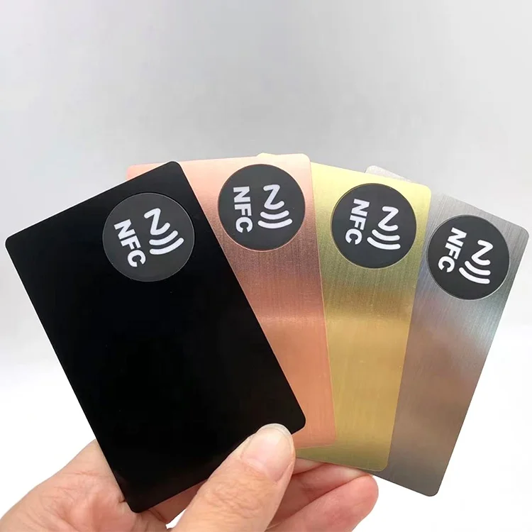 Customized query High-end Custom Full Color Printing Silver Mirror Finish Engraved Stainless Steel Laser NFC Card Metal Business