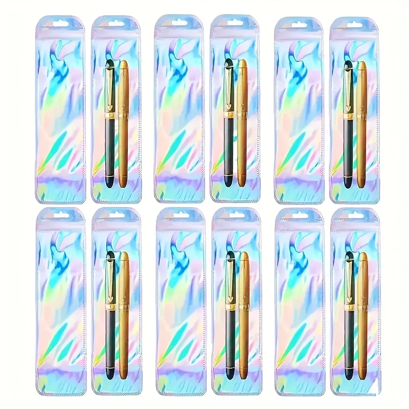 50 holo grafische Geschenkt üten mit wieder versch ließbaren Reiß verschlüssen-geeignet für Schmuck, Stifte usw.-pp Material kleine Waren tasche – Detail 1