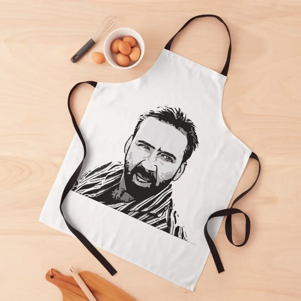 

Nicolas Cage - drawing Apron Restaurant Kitchen Equipment Household Items Useful Apron