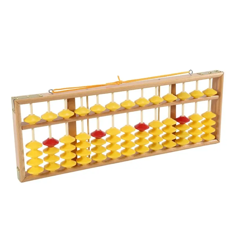 Excellent-Chinese Abacus 13 Column Wood Hanger Big Size Non-Slip Abacus Chinese Soroban Tool In Mathematics Kids Math Education