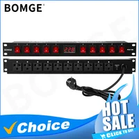 BOMGE acondicionador de energía 10 interruptor independiente estante de alimentación Audio acondicionador de energía con lectura de voltaje con Protector contra sobretensiones USB