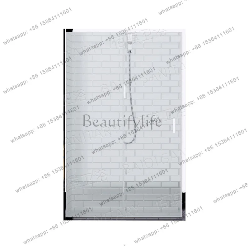 New simple rectangular stainless steel shower room glass partition dry and wet separation household