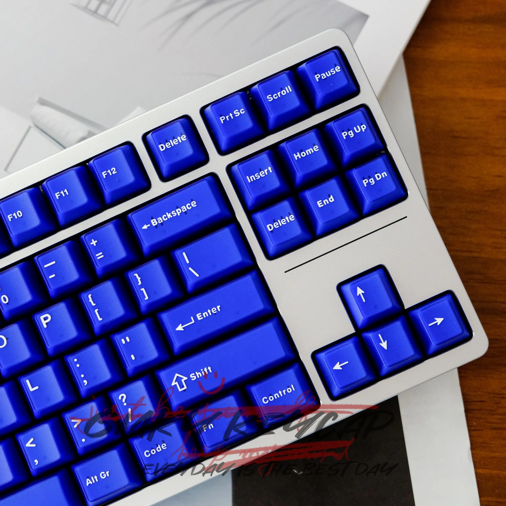 Imagem -03 - Gmky Semitransparentes Keycaps Perfil Cereja Tiro Duplo Abs Font Pbt Vermelho Azul Teclado Mecânico Interruptor mx