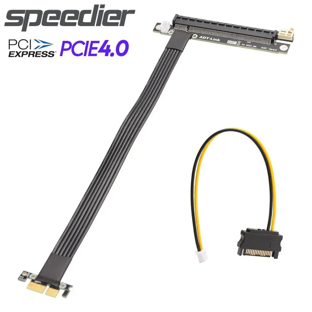 EMI Shield Full Speed PCIE 4.0 X16 To X1 Riser Card Adapter Graphics Video Card Mining Extension Cable Gen4 X1 X16 GPU Risers