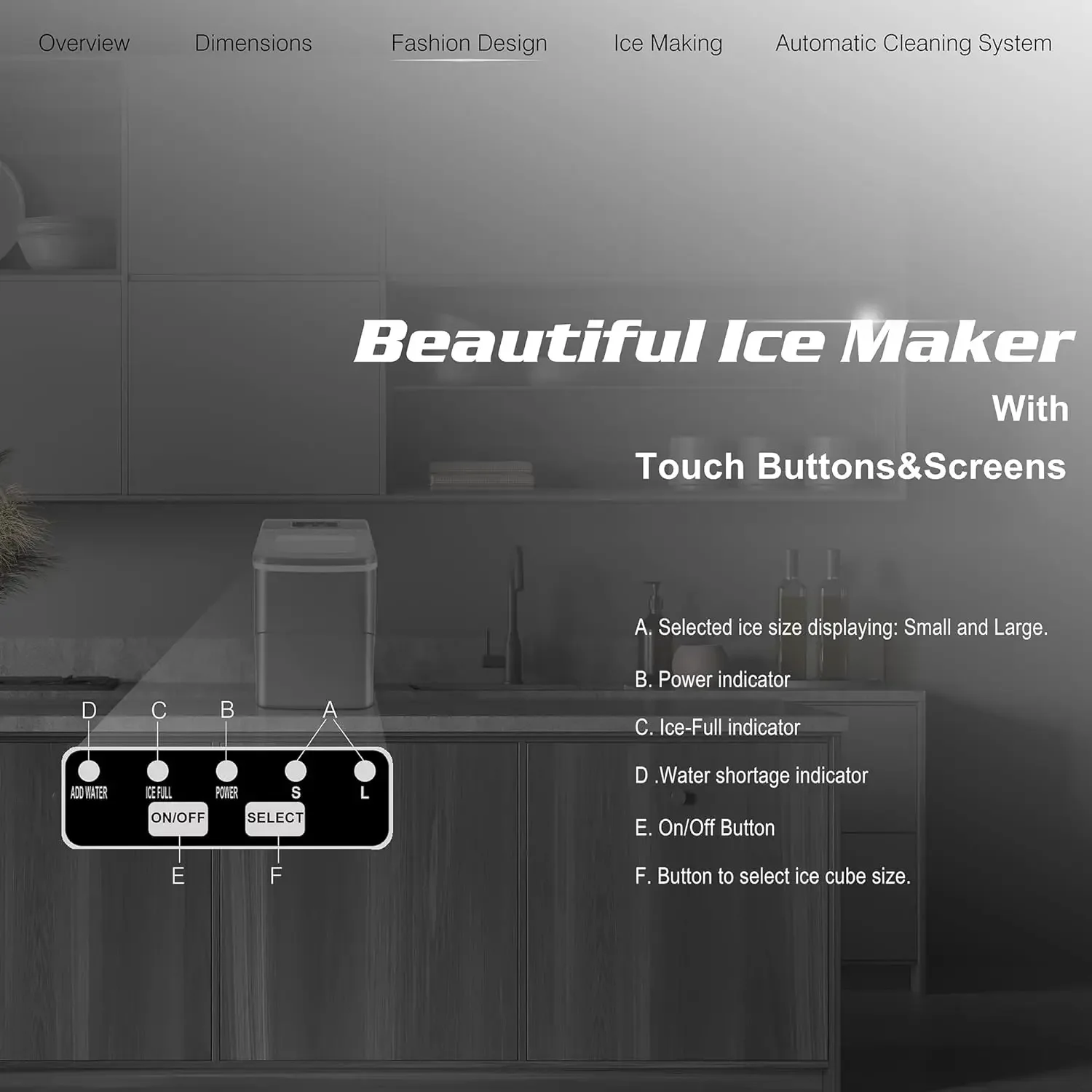 Máquina de hielo Eléctrica eficiente para encimera, autolimpieza, produce 30 libras de hielo cada 5 minutos en 24 horas, Porta