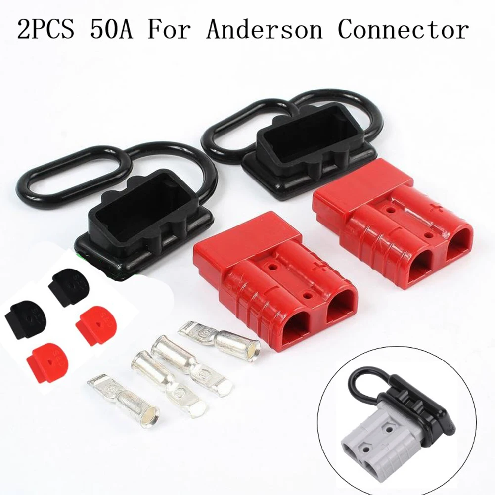 Convenient Packaging with Essential Accessories for 2PCS For SB50A Type 50Amp Connector Terminal Battery 6 AWG