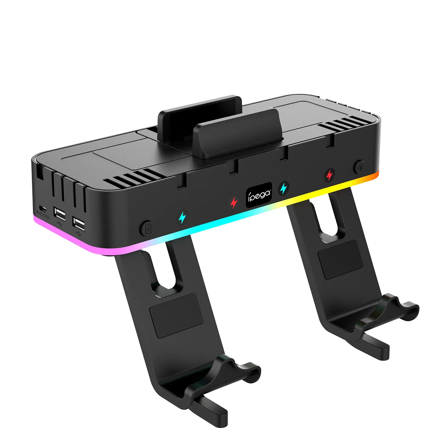 IPEGA PG-SW107 Supporto da parete per interruttore RGB con caricatore Joy-Con, supporto per interruttore per Nintendo Switch / OLED con organizer per interruttori