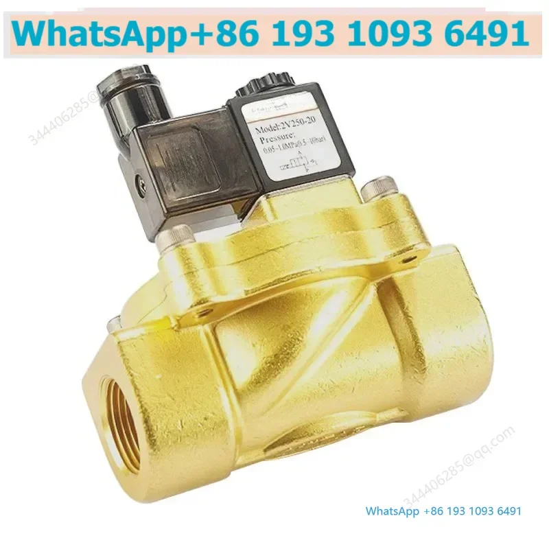 Original 2V Series Fluid Controlvalve 2/2Way 2V130-10/15 2V250-20/25 Controls  Solenoid Valve AC/DC 12V 24V 110V 220V