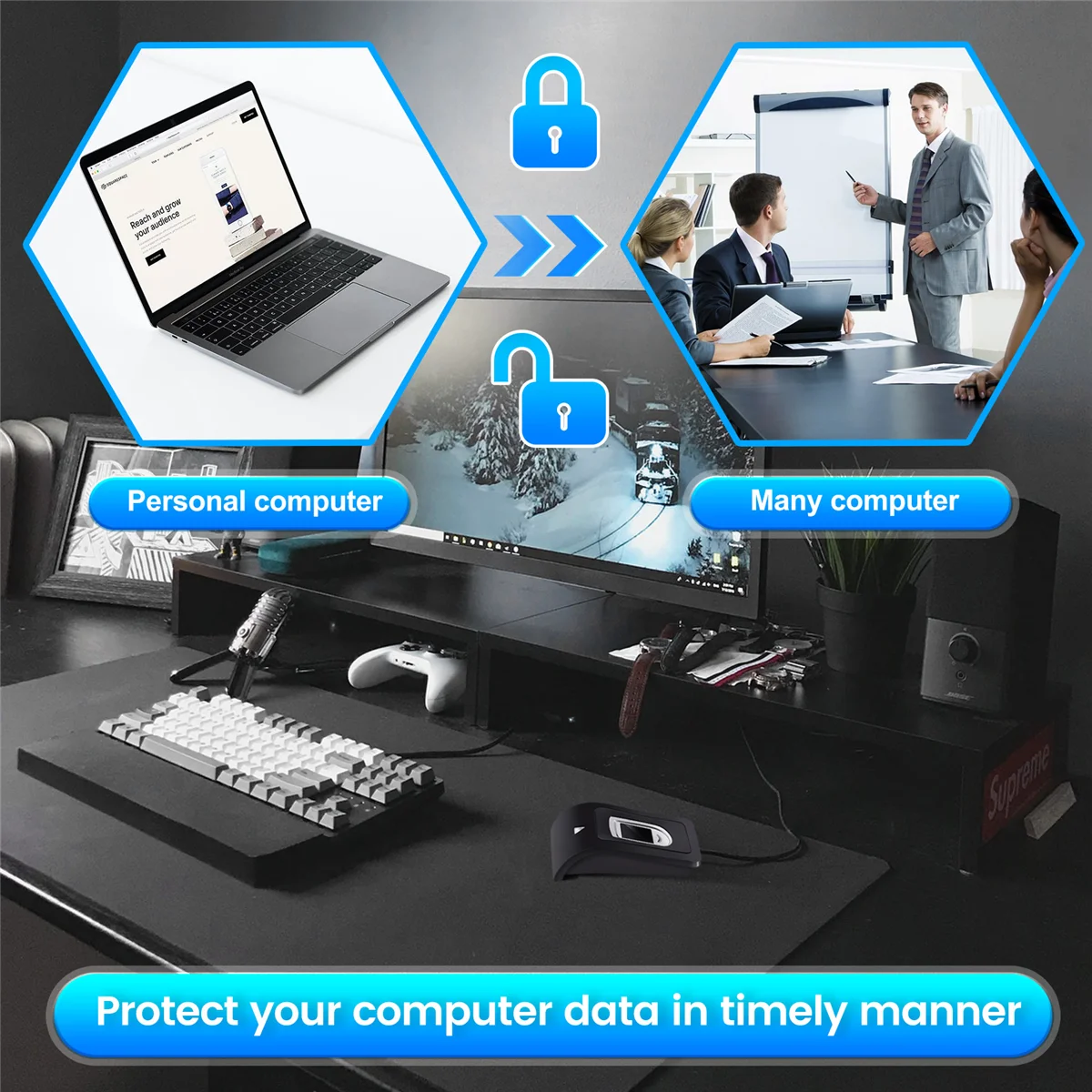 

ABJU Compact USB Fingerprint Reader Scanner Reliable Biometric Access Control Attendance System