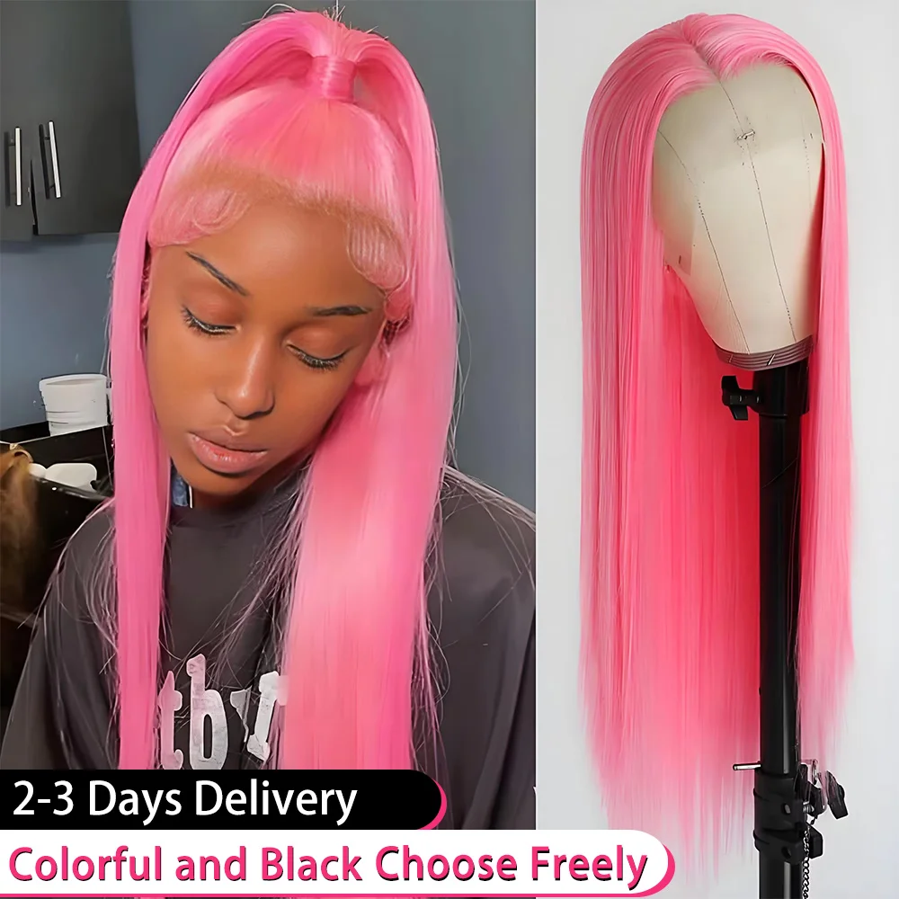 30 بوصة الوردي 180 الكثافة شعر طبيعي مفرود الباروكات 13x4 HD شفافة الدانتيل الباروكات الأمامية 100% البرازيلي الشعر الحقيقي للنساء