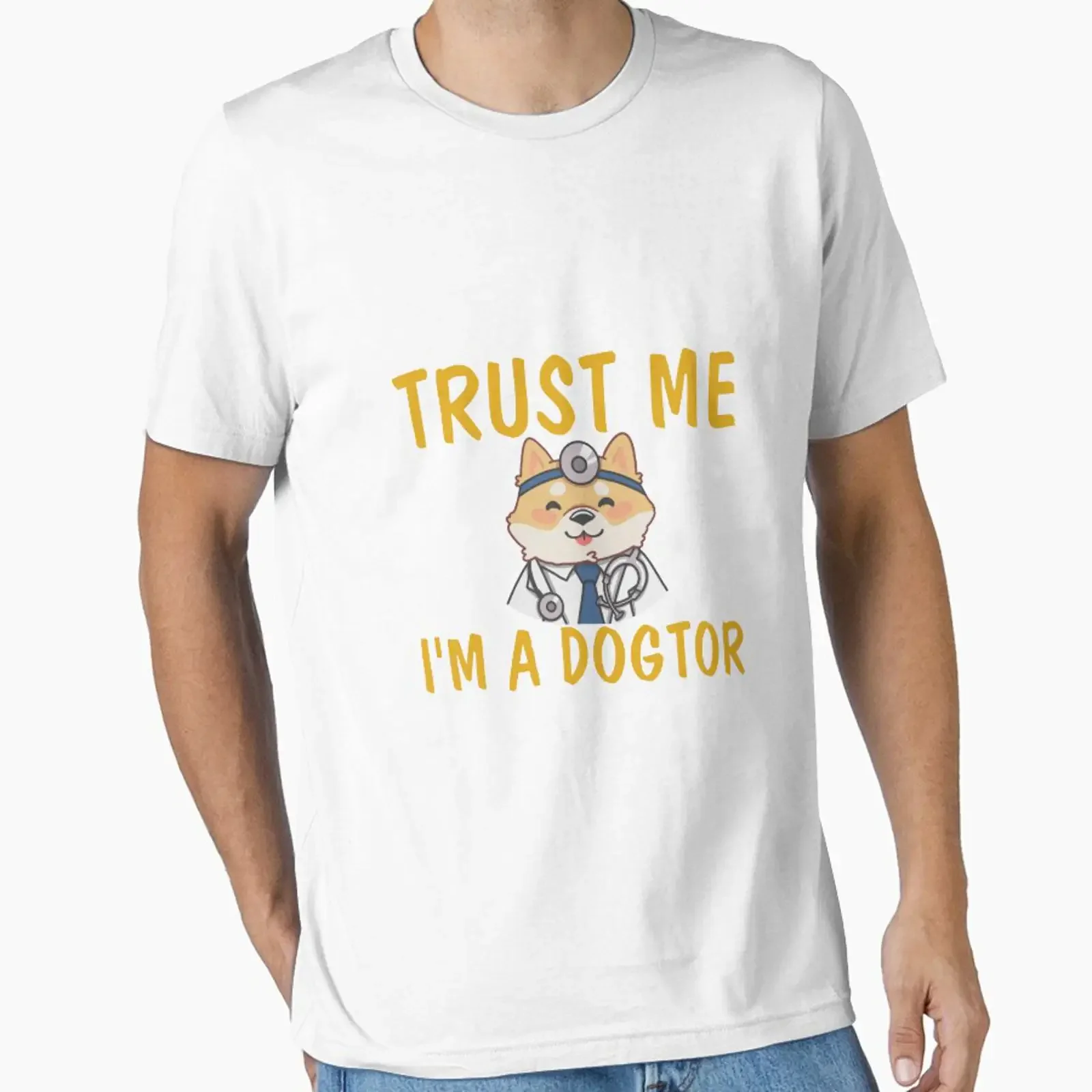 Dogtor Essential T Shirt vintage Washed Slightly Casual graphic homme Versatile Breathable Comfortable designer clothes