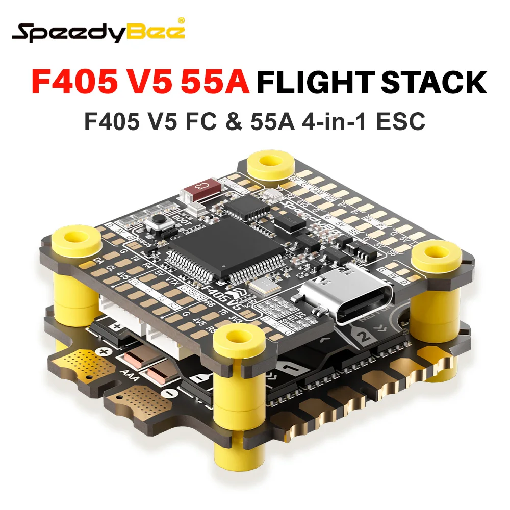 SpeedyBee F405 V5 Stack F405 V5 FC 32-Bit 55A 4in1 ESC 3-6S LiPo 30,5x30,5mm 16MB ICM42688P Gyro für RC FPV Racing Drohne