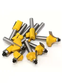 12 Piece 8mm Shank Woodworking Router Bit Set Milling Cutter Tools for Carving Trimming Engraving Woodworking Projects