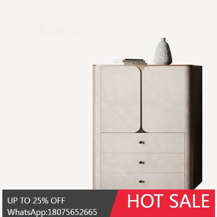 

MJY Modern Light Luxury Solid Wood Walnut Sideboard Living Room Storage Cabinet