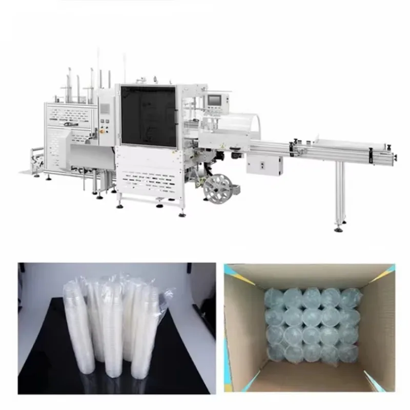 Industrial Grade Pillow Packaging Machine Disposable Plastic Cup Coffee Milk Tea Custom