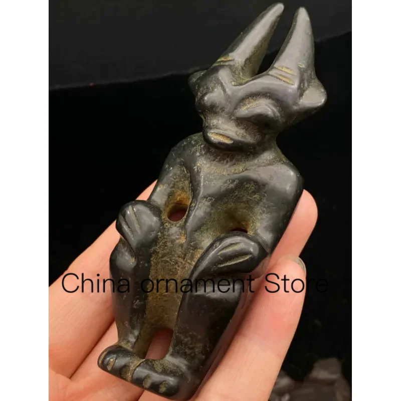 China Amulet Pendant Sun god Meteorite Hand carved Hongshan Culture