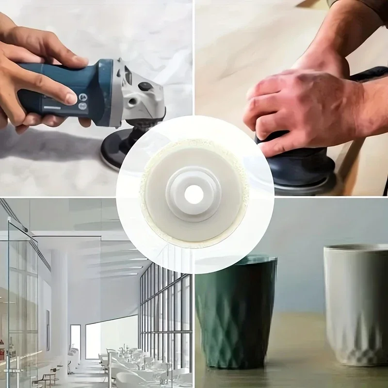Mirror Polishing Discs - Angle Grinder Grinding Stainless Steel Woodworking Furniture Glass Polishing Felt Wheels for Easy Gr view 5