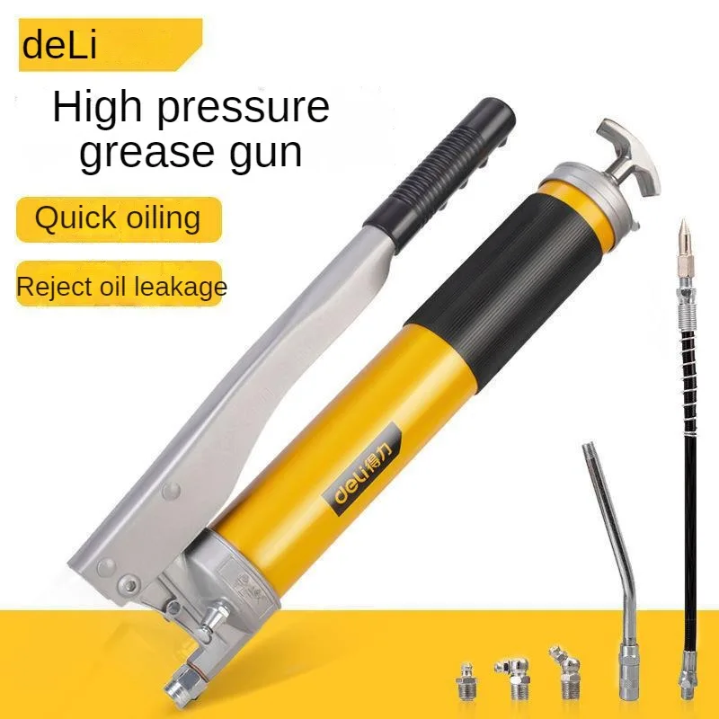 Deli 600cc high pressure labor-saving aluminum alloy Grease gun portable fuel injector suitable for various automotive lubricant