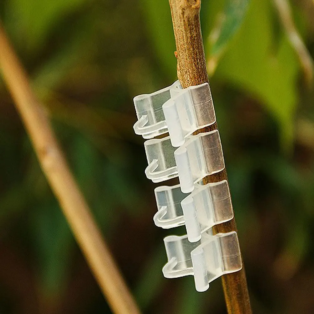 

150 Pcs Plant Clip Vegetable Grafting Clips Vine Fixed Outdoor Farm Agriculture Tools Flower White