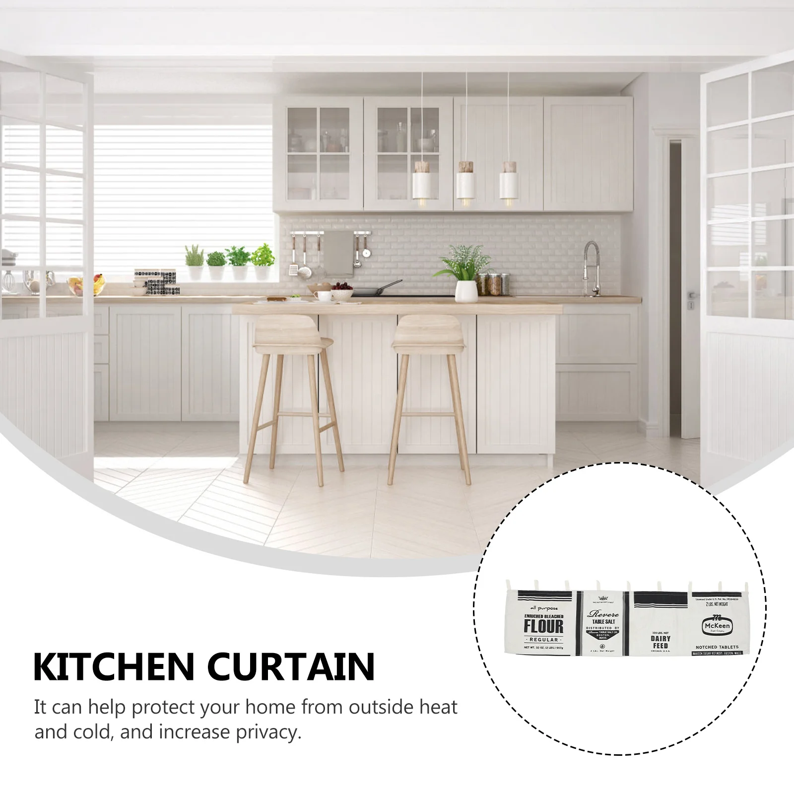 

Kitchen Short Curtains Vintage Style Heavy Fabric Lined Window Valances for Privacy Sun Protection Kitchen Decor