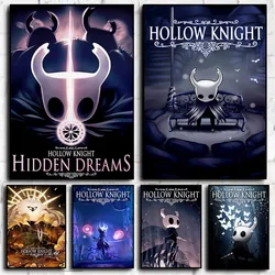 Hot Video Game Anime Hollow Knight Cartoon Characters Poster Print Canvas Art Pictures for Game Room Decor Frameless Painting