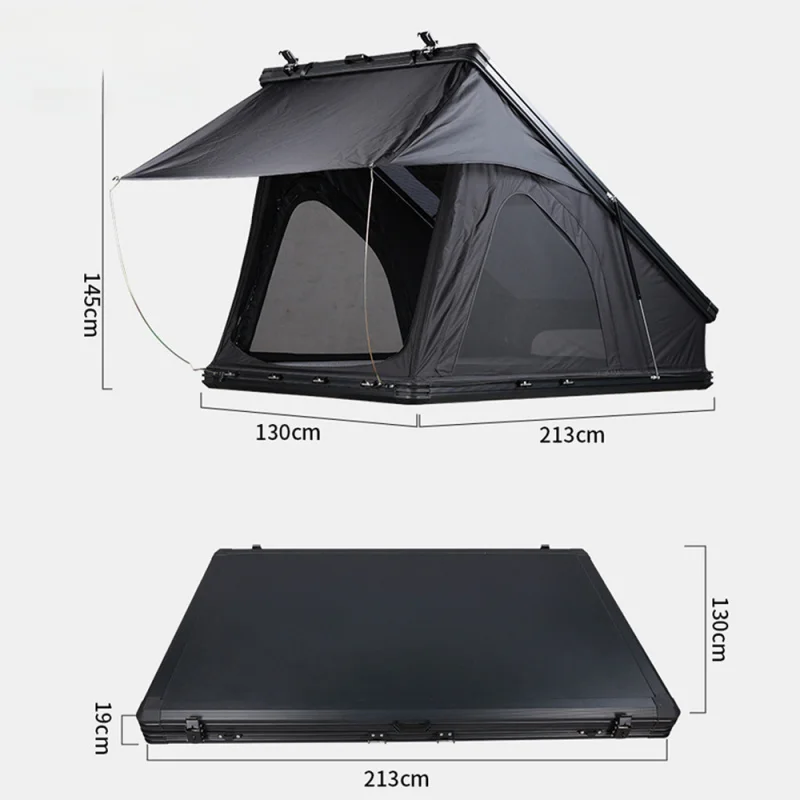 Hot Selling HOTO Rise RTT Car Rooftop Tent Clamshell Aluminum Hardshell 2-3 4 Person Heavy Duty 2025 High Quality