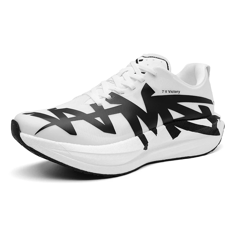 Men Carbon Plate Running Shoes Lightweight Breathable Sneakers Shock Absorption Tennis Athletic Training Casual Sports Shoes