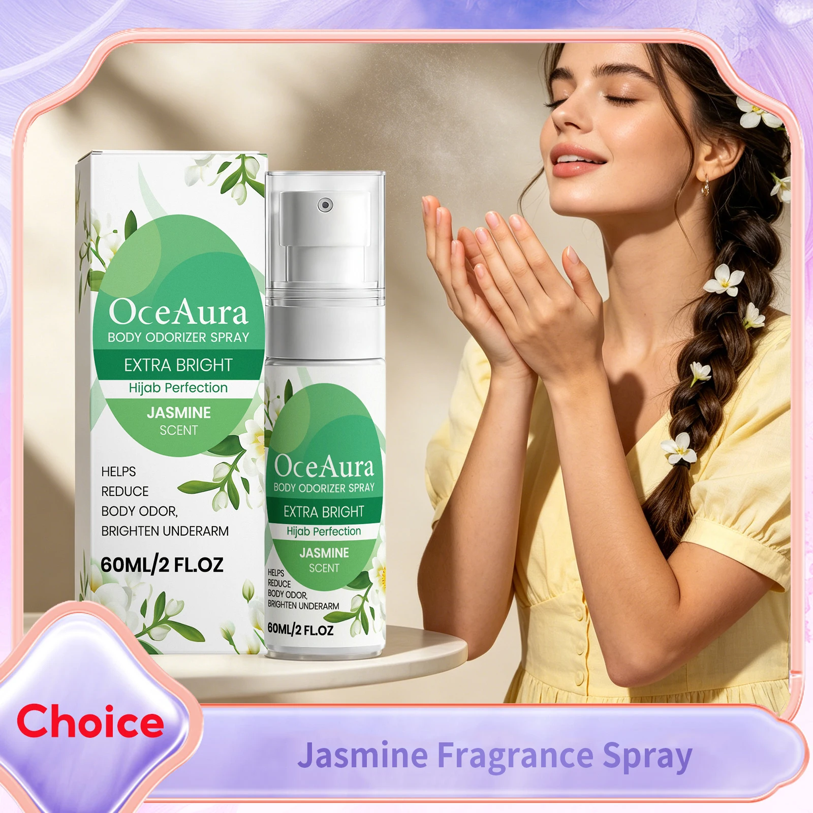 Jasmine Fragrance Spray Air Freshener Long-Lasting Fragrance Enhance Elegant Temperament Flower Scent Spray Home Air Purifying