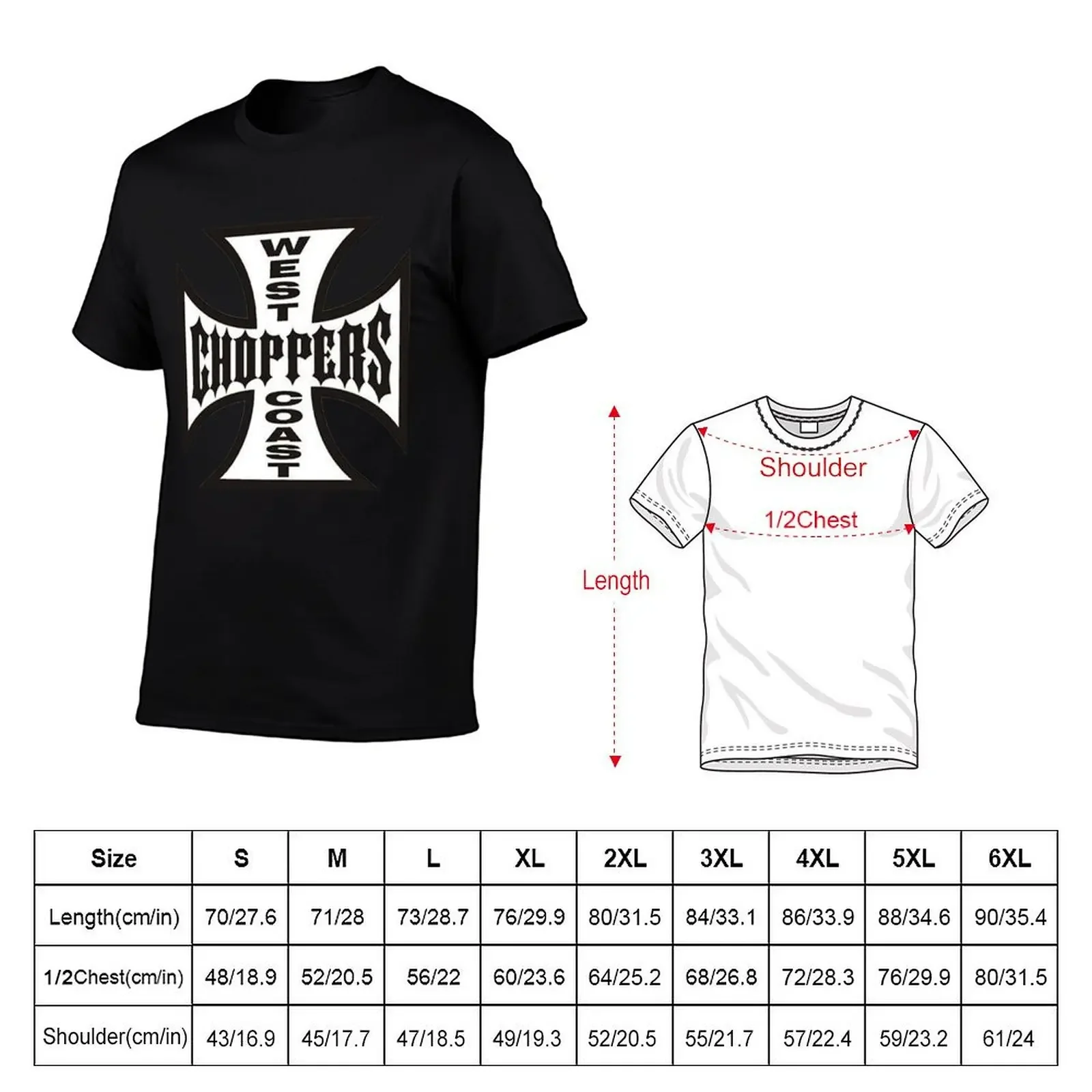 the west -CHoPPerS- CoaSt- motorcycles factory merch T-Shirt cute clothes blanks custom t shirt fruit of the loom mens t shirts