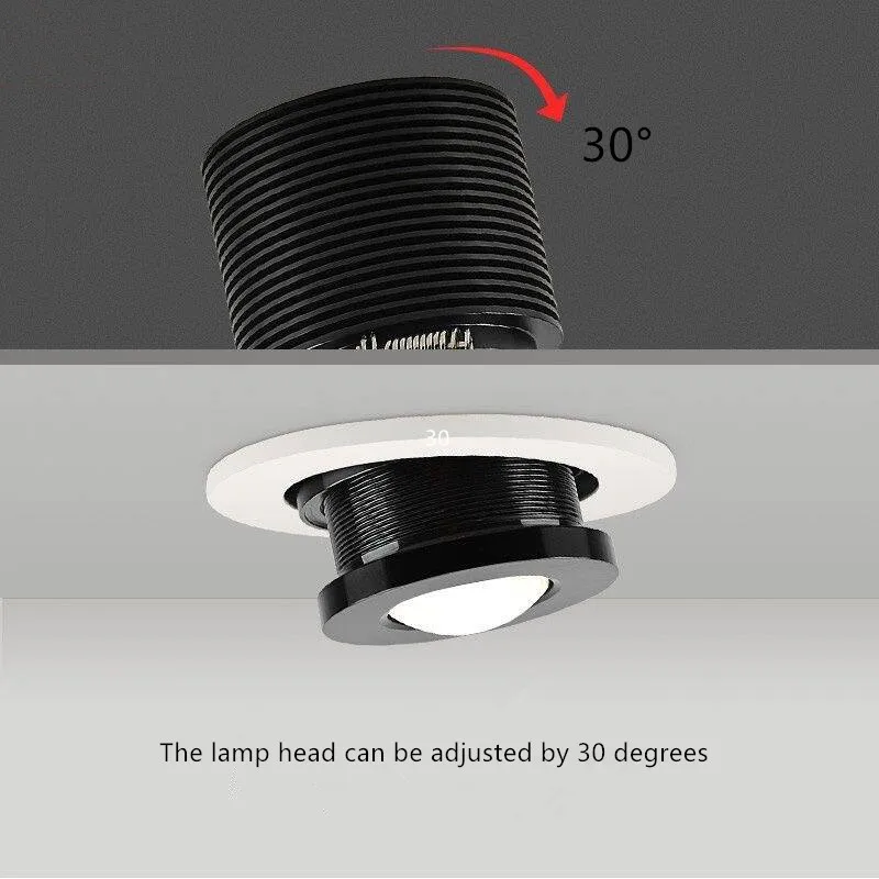 Spotlight LED Zoom Spotlight Embedded 55 Hole 75mm Focusing 7W9W12W15W Restaurant Bar KTV Atmosphere Light