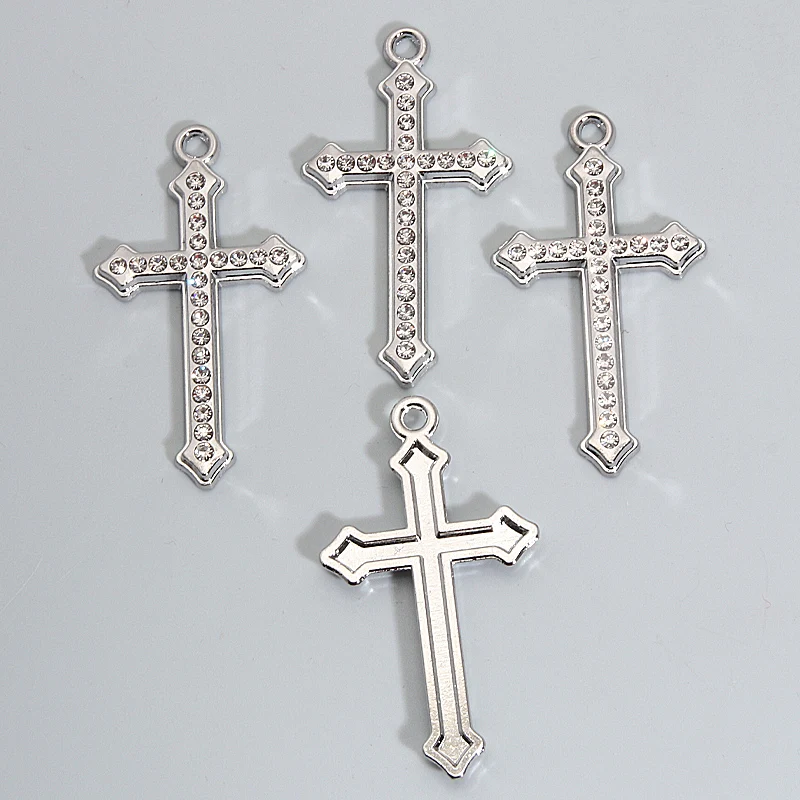 15pcs Jesus Cross Metal Charms Silver Color Glaring Pendants DIY Making Findings Handmade Jewelry