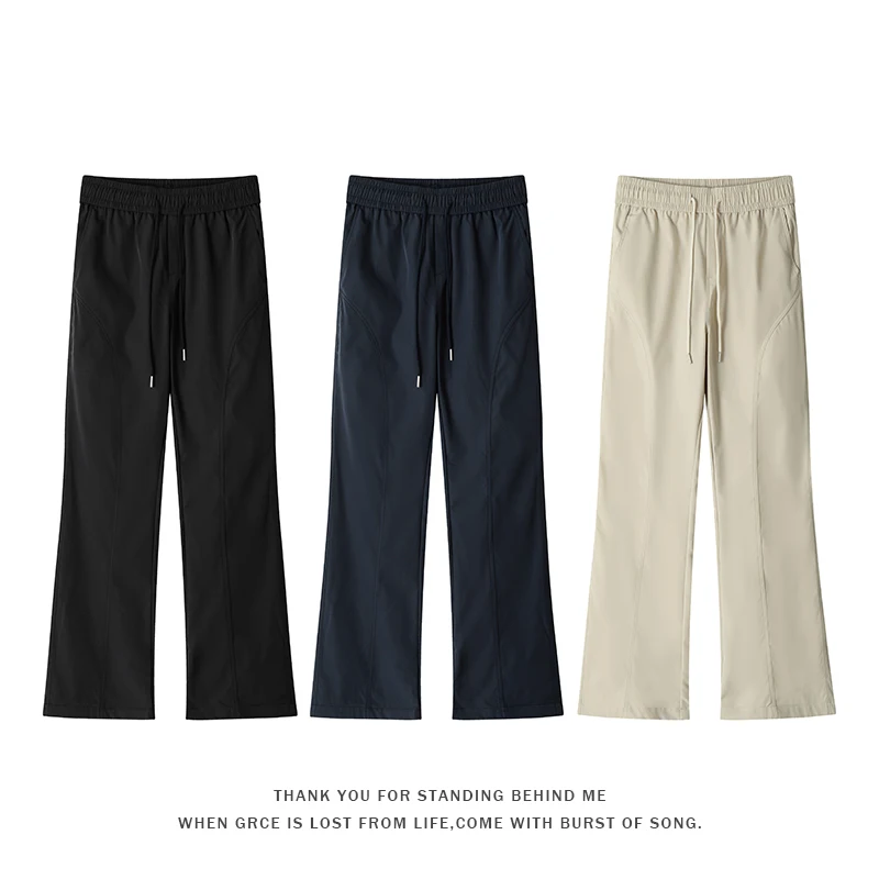 

Spring 2026 Slimming Flared Pants Thin Cut Casual Trousers Y2K Korean Style Loose Fit Long Pants Multiple Colors Streetwear