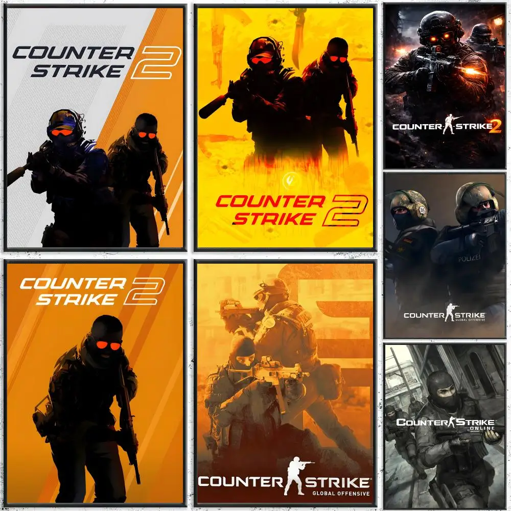 Game Counter-Strike Poster Self-Adhesive Waterproof Wall Stickers Coffee Bar Home Wall Decor