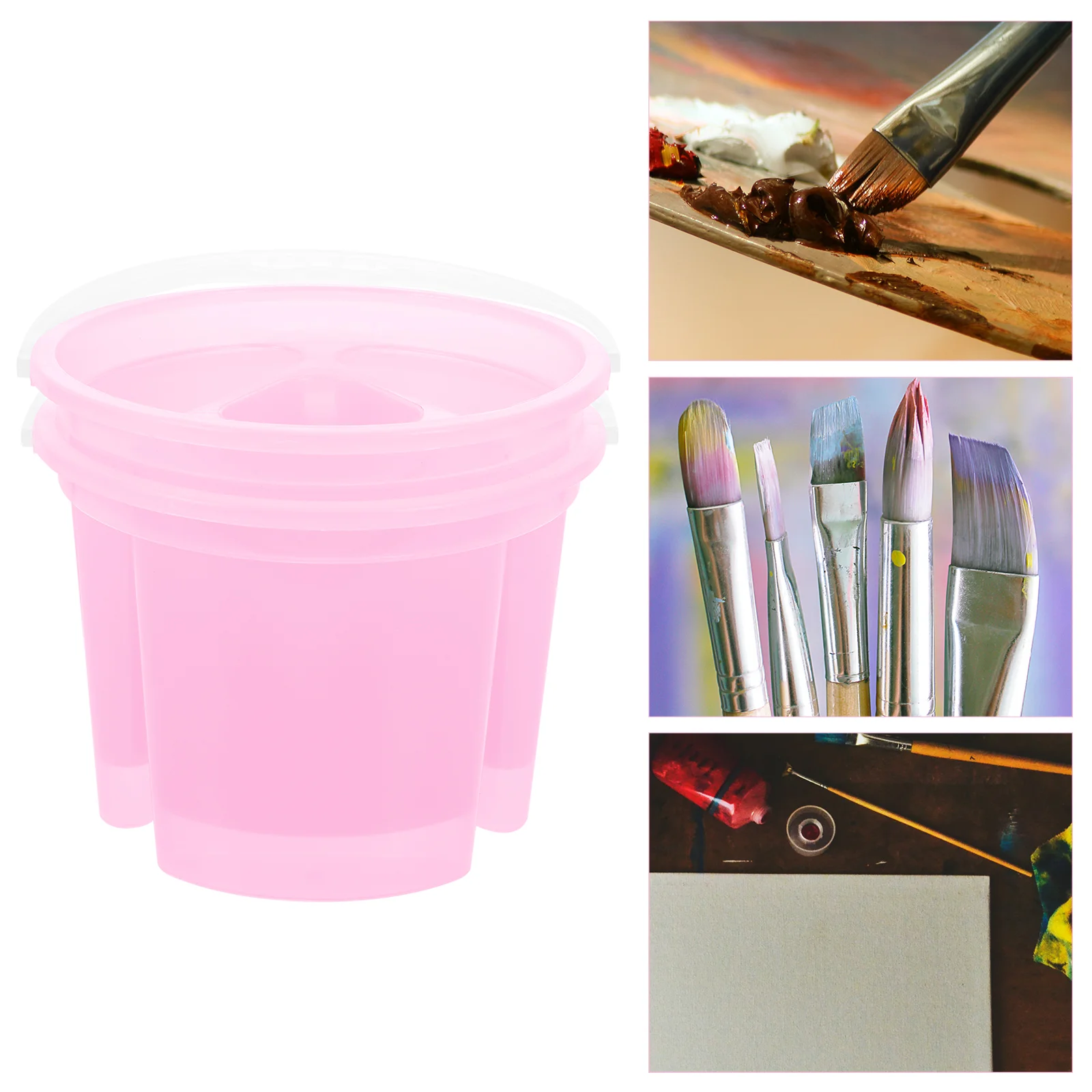 

2 Pcs Pencil Bucket Paint Brush Cleaner Artist Basins Washer Paintbrush Portable Tanks Painting Buckets Plastic Stationery