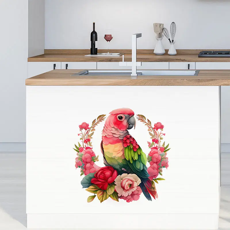 M413 Hand painted Parrot Wall Sticker For Home Decoration Sticker Toilet Living Room Cabinet Refrigerator Home Decals