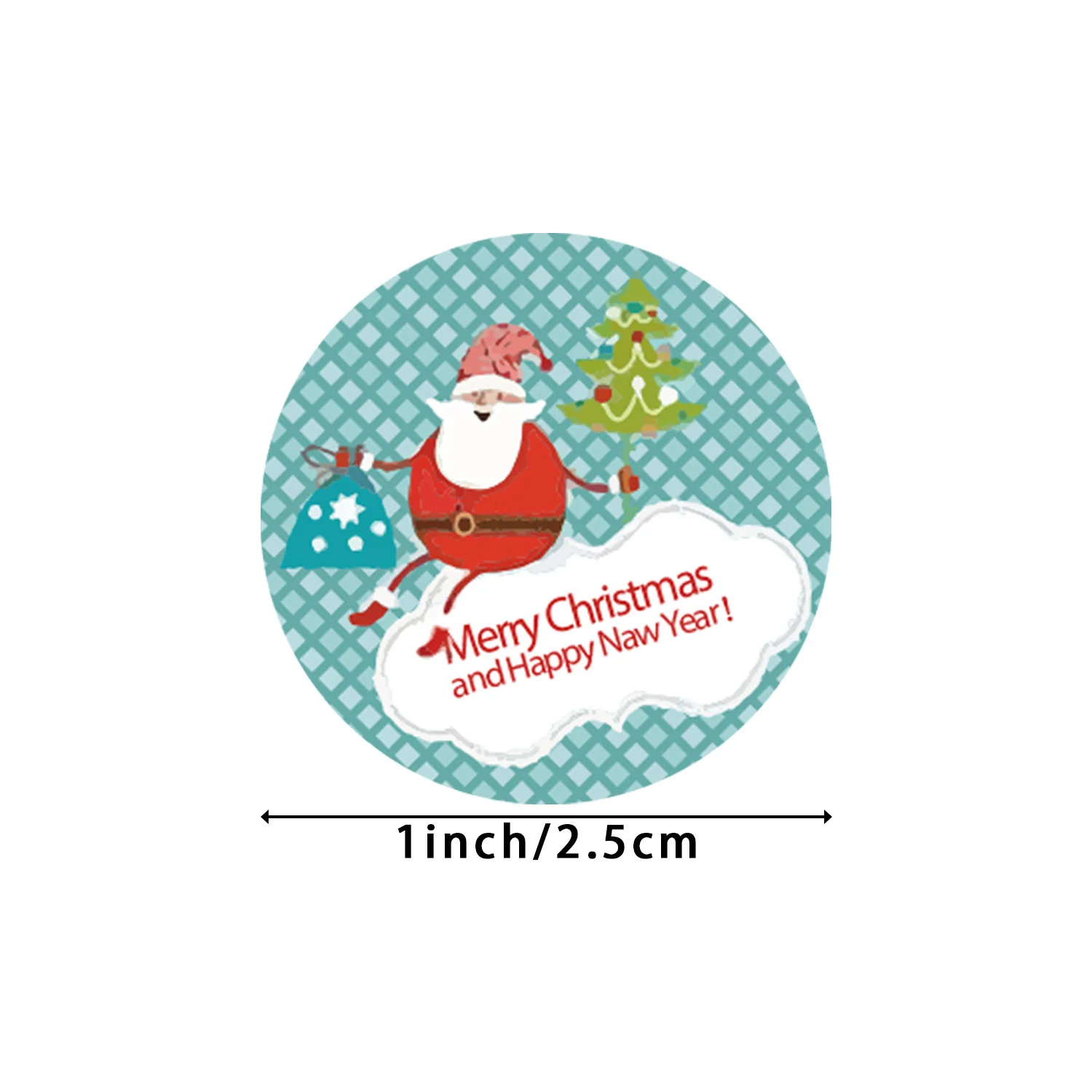 50-500Pcs 1inch Christmas Holiday Decor Sealing Label for Small Business Packaging Gift Decor Christmas Tree Candy Stickers