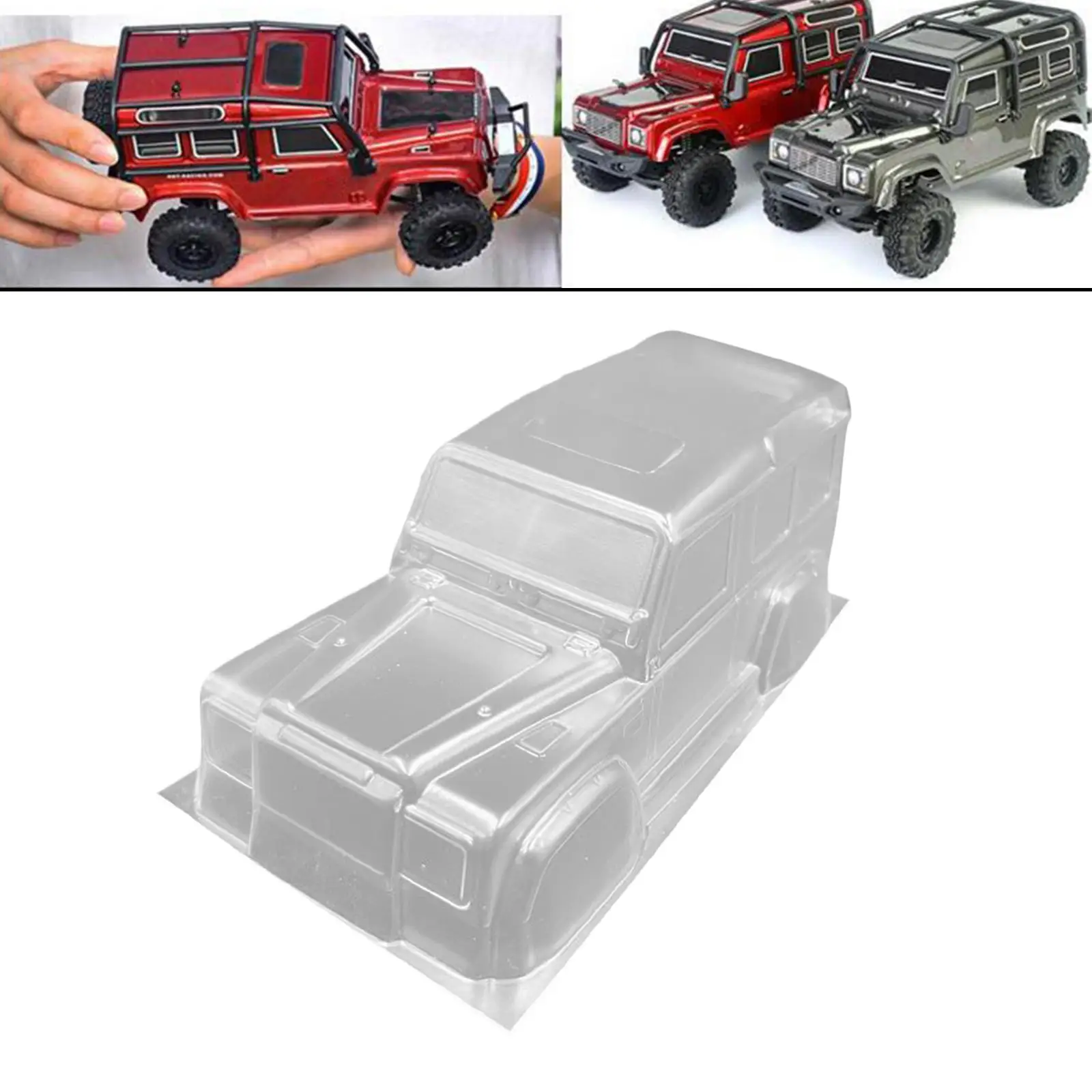 1/24 Crawler Shell Modification Pats Clear Kids Adults Gifts DIY RC Model Toy Accessories 4.72 inch/120mm Wheelbase Car Shell