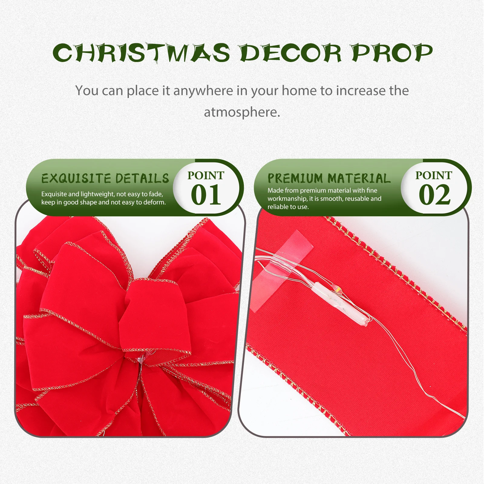 

Christmas Bow Knot Pendant Premium Material Elegant Xmas Tree Hanging Garden Porch Christmas Lighting Decoration