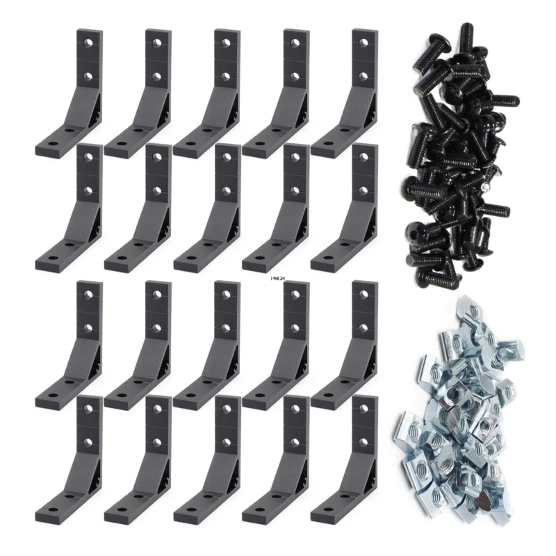 2020 Aluminium Extrusie T V Slot Hoekbeugel 20S Geëxtrudeerde Haakse Connector Met Schroeven Voor 2020 2040 Aluminium Profiel