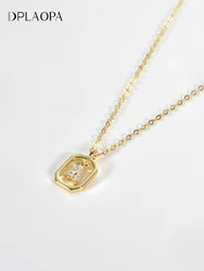 DPLAOPA-collar con colgante de letras para mujer, gargantilla de cadena larga de Plata de Ley 925, joyería de cuello inicial personalizada, verano 2023