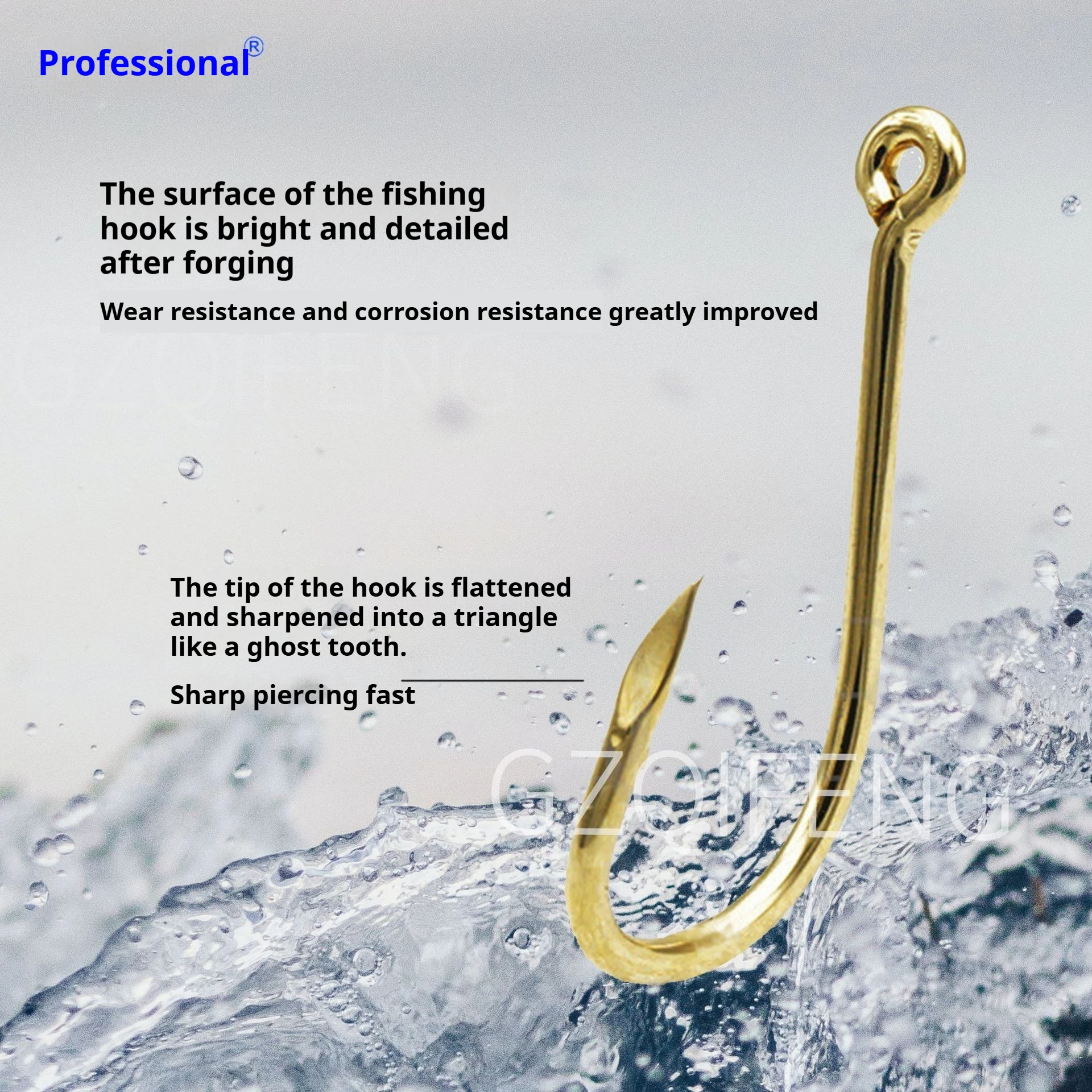 High Carbon Steel Triangular Tooth Hook Sharp Quick Piercing Lure Hook Ocean Boat Fishing Hook